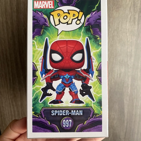 Funko Pop Spider-Man Glow Chase Walmart Exclusive Mech Strike Monster Hunters - Picture 2 of 6